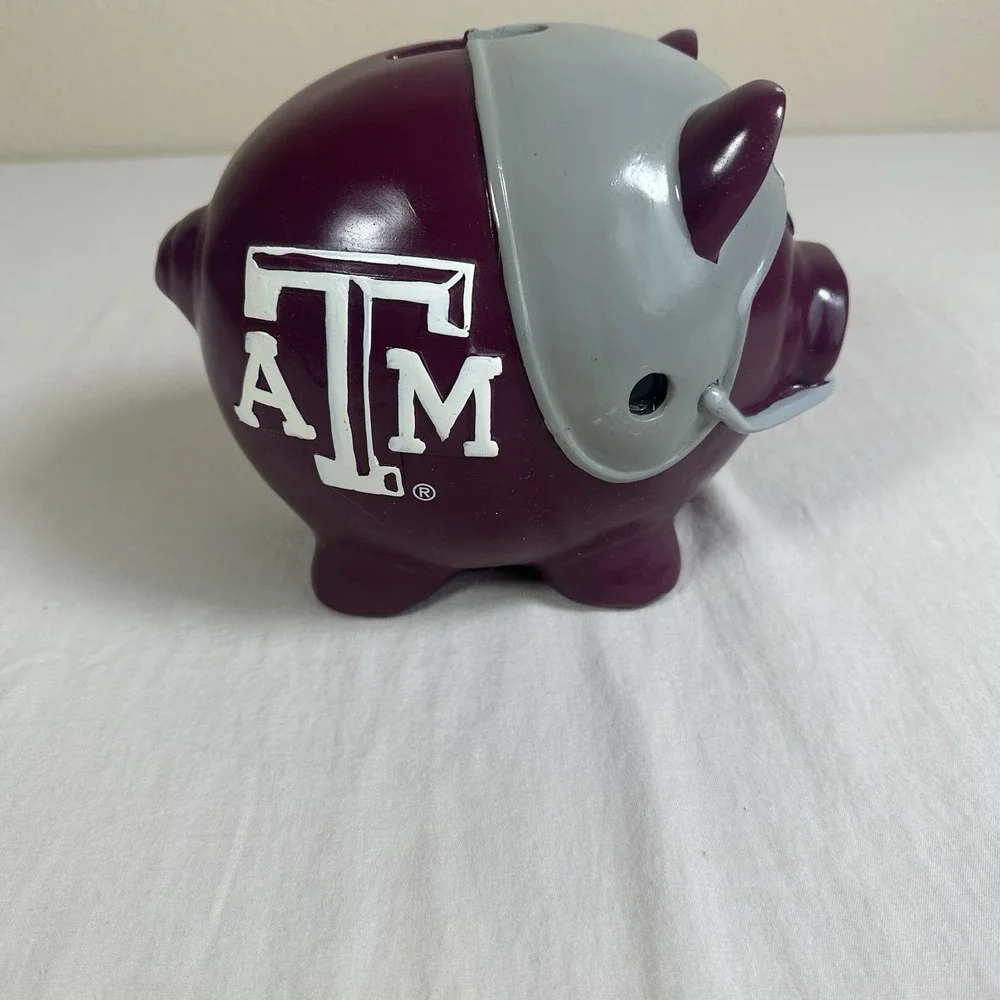 Texas A&M Aggies‎ Piggy Bank Coin Holder Spare Change Savings Sports